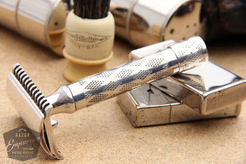 Gillette 1922 New Improved Travel Combination Set in Original Black Leather