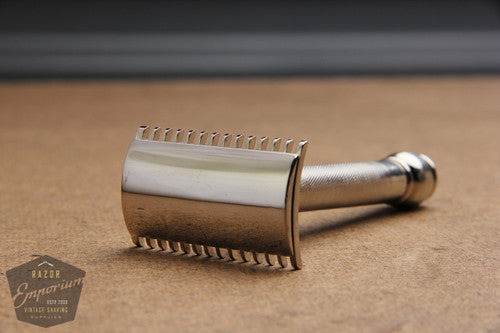Gillette 1930's NEW Ball End Old Type Long Comb DE 3 Piece Safety Razor * Nickel REVAMPED