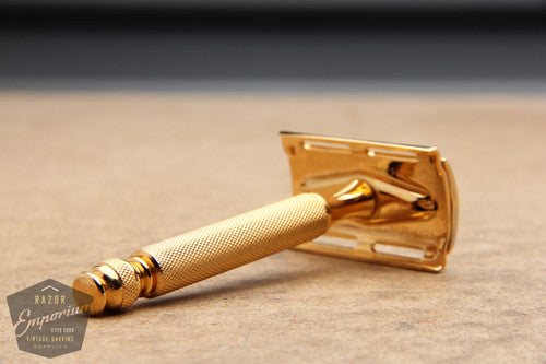 Gillette 1940's Gold Ball End Tech DE Safety Razor * Gold REVAMPED