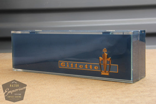 Gillette 1960 Gold Toggle Adjustable DE Safety Razor Set w/ Case & Instructions - F4