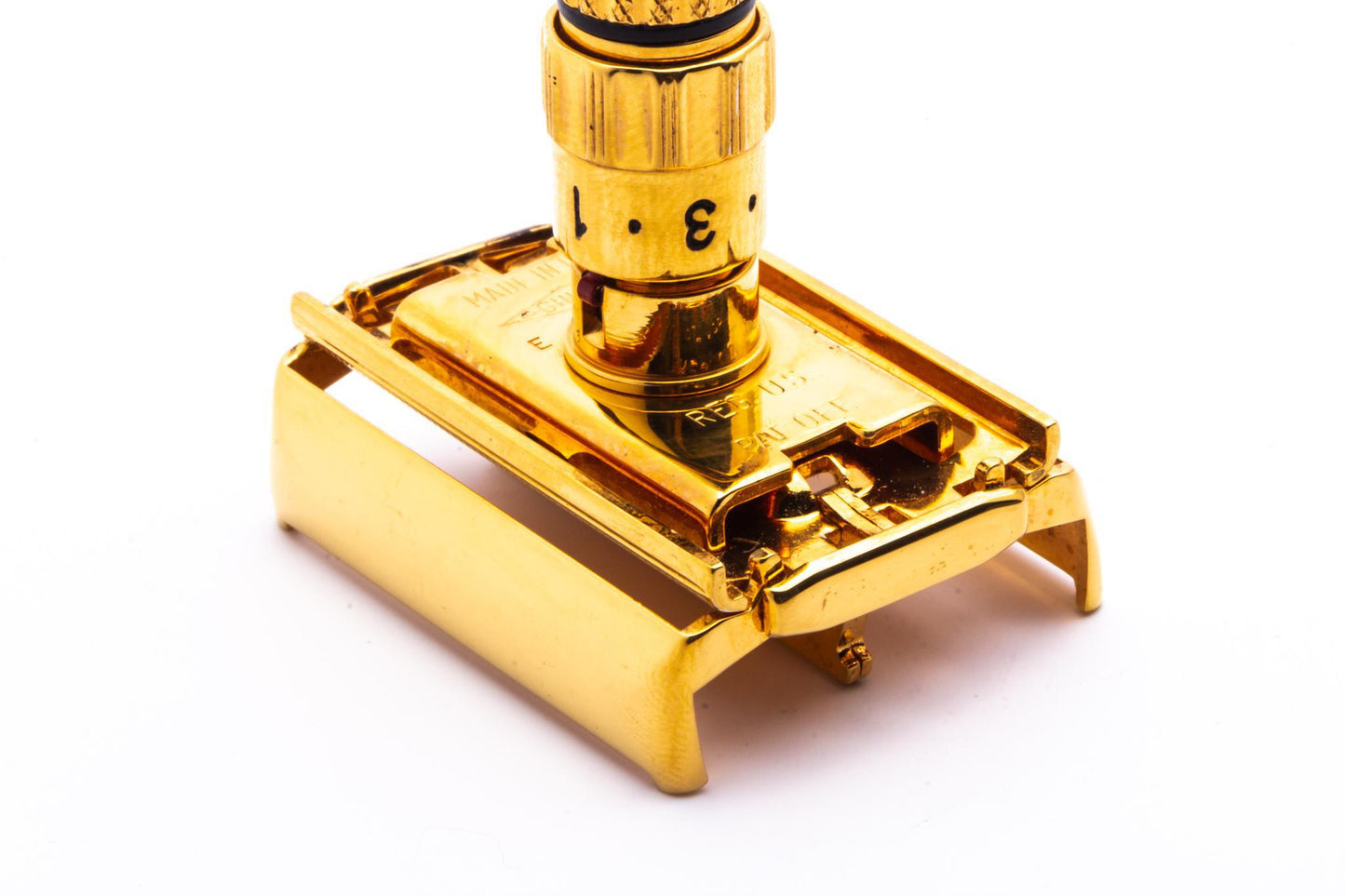 1959 E2 Gillette Fatboy Adjustable TTO Double Edge Safety Razor | 24K Gold Revamp