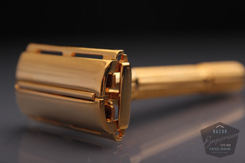 Gillette 1962 Slim Adjustable Safety Razor H2 * 24K Gold REVAMPED