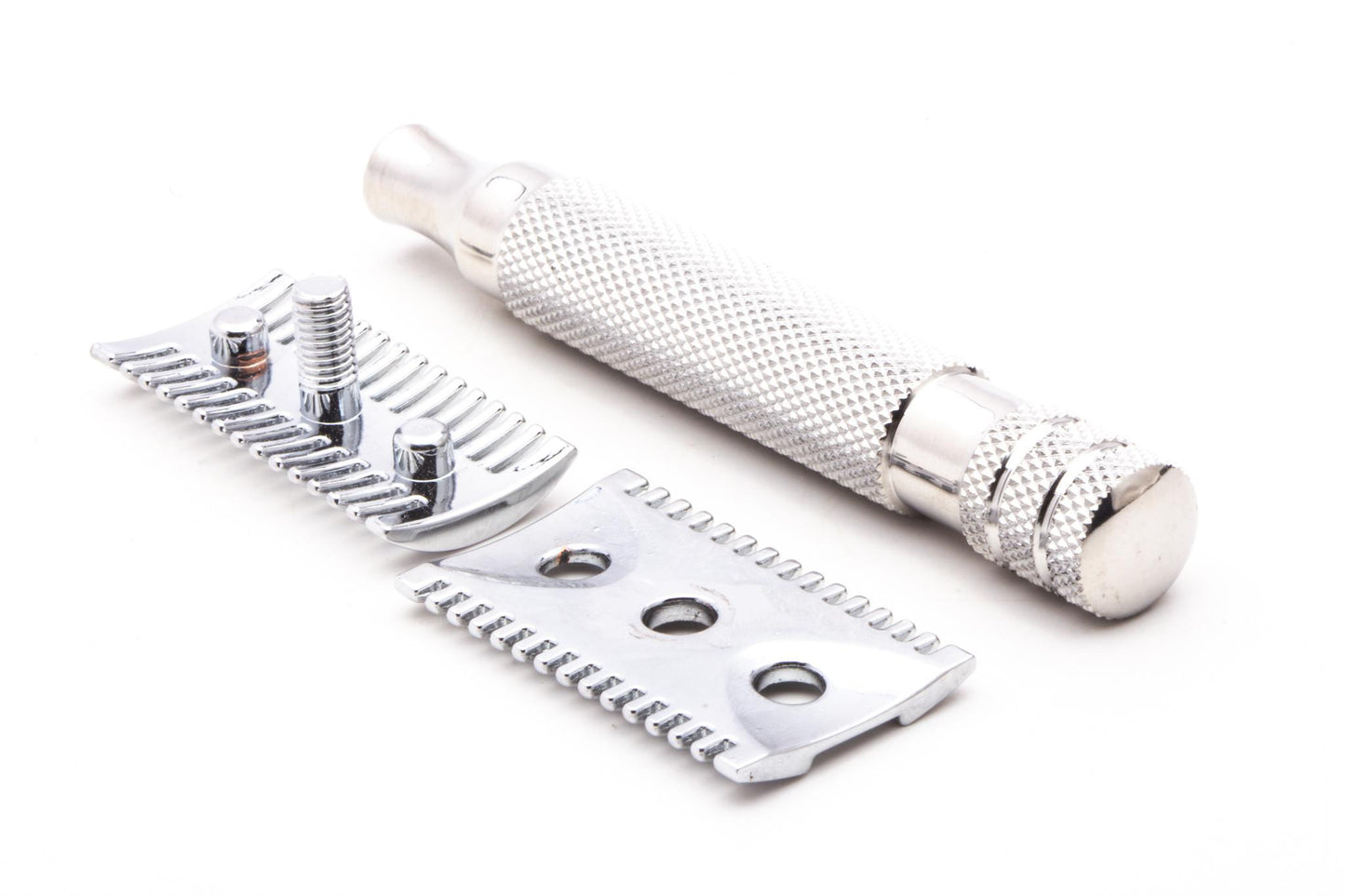 Three Piece Chrome Double Open Comb Safety Razor