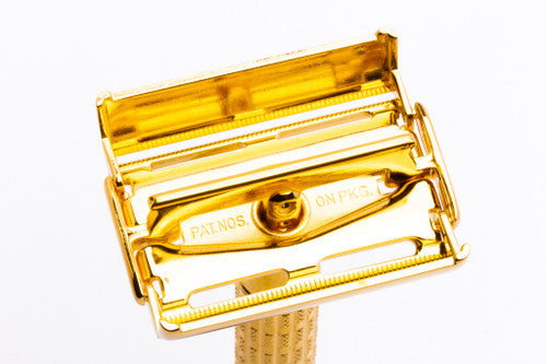 1957 C1 Gillette Heavy Red Tip Super Speed Safety Razor | 24K Gold Revamp