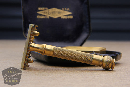 Gillette 1910's Old Type DE Safety Razor in NEW Era Octagonal Presentation Case