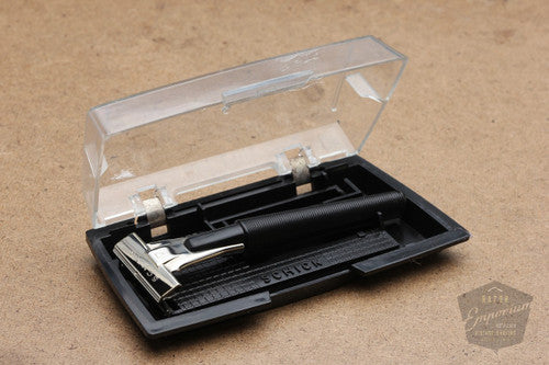 Schick 1960s Injector Black Safety Razor w Case