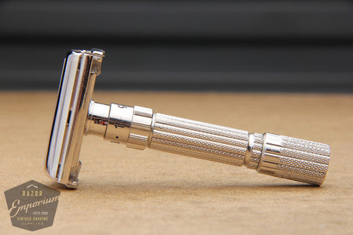 Gillette 1959 Fatboy Adjustable TTO Safety Razor E4 * Rhodium REVAMPED