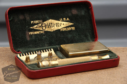 Gillette 1924 Gold Old Type Pocket Edition Boston Shriner Set