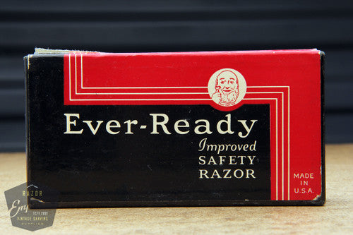 Ever-Ready Gold 1912 Style Single Edge Improved Safety Razor in Red & Black Box