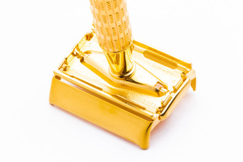 1958 D4 Gillette Heavy Red Tip Super Speed Safety Razor | 24K Gold Revamp