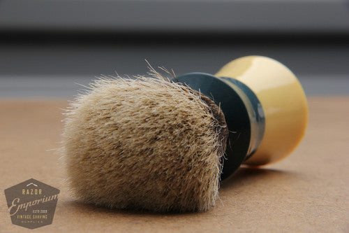 Vintage Ever-Ready Re-Knotted Blue & Cream Handle Shaving Brush - 23mm Finest Badger