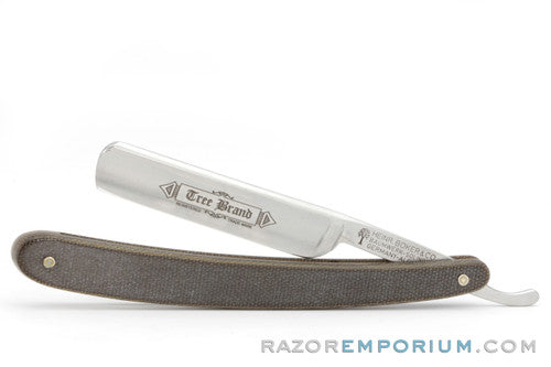 9/16" H. Boker Micarta Tree Brand Round Point Straight Razor | Shave Ready