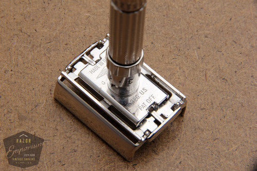 Gillette 1960 Fatboy Adjustable TTO Safety Razor G3 ** Rhodium REVAMPED