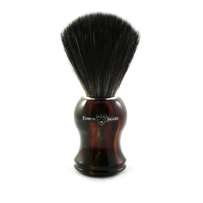 Edwin Jagger | Black Synthetic Shaving Brush - Imitation Tortoiseshell