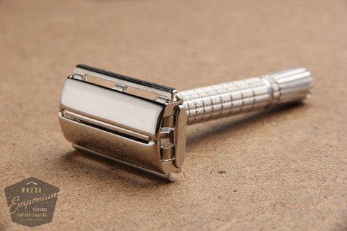Gillette 1966 Medium Flair Tip Super Speed Safety Razor B2 * Revamped - Nickel- L4