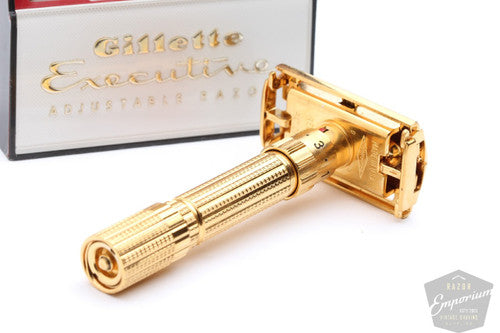 Gillette 1958 Executive Double Edge in Original Case * Gold Revamp