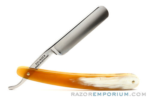 5/8" Ralf Aust Round Tip Straight Razor | Horn Scales