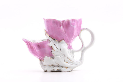 Vintage Scuttle Shaving Mug | Pink Flowers