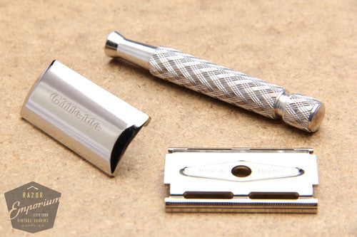 Gillette 1960's Spiral Handle Ball End Tech Safety Razor w/ Box - Made in England