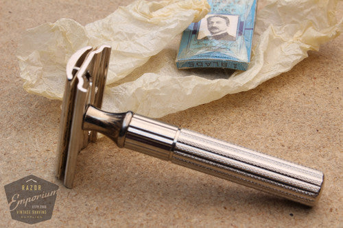Gillette 1940's Fat Handle Tech Razor in Orange Box - New Old Stock