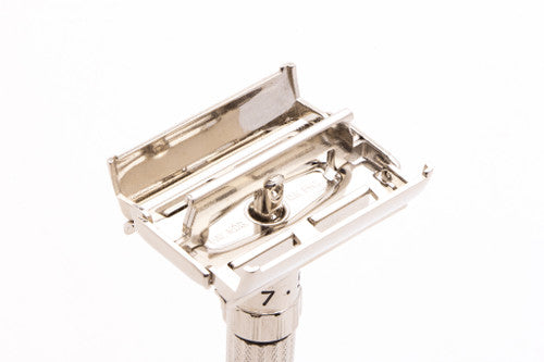 1961 G3 Gillette Fatboy Adjustable Double Edge TTO Safety Razor | Factory Nickel Revamp