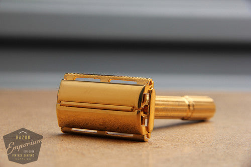 Gillette 1966 Slim Adjustable Safety Razor L1 ** 24K Gold REVAMPED