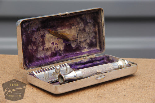 Gillette 1920 Pocket Edition Ball End - Old Type DE Razor Set