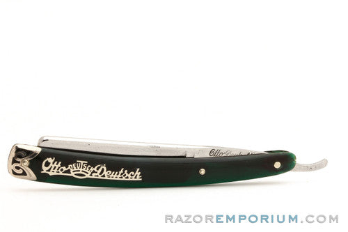 5/8" Otto Deutsch Sohne Straight Razor Original Translucent Green Scales | Solingen, Germany
