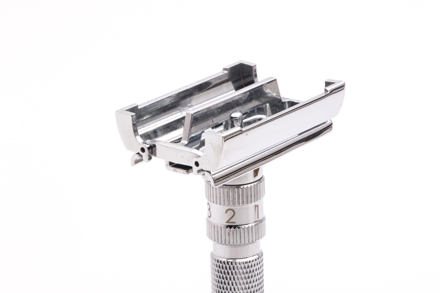 Rockwell White Chrome T2 Adjustable DE Safety Razor | No Box