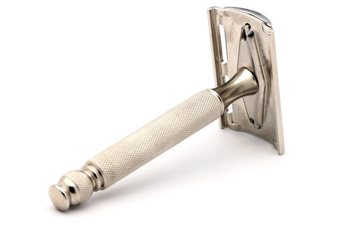 1940s WWII NEW Gillette Double Edge Ball End Safety Razor | Factory Nickel Revamp