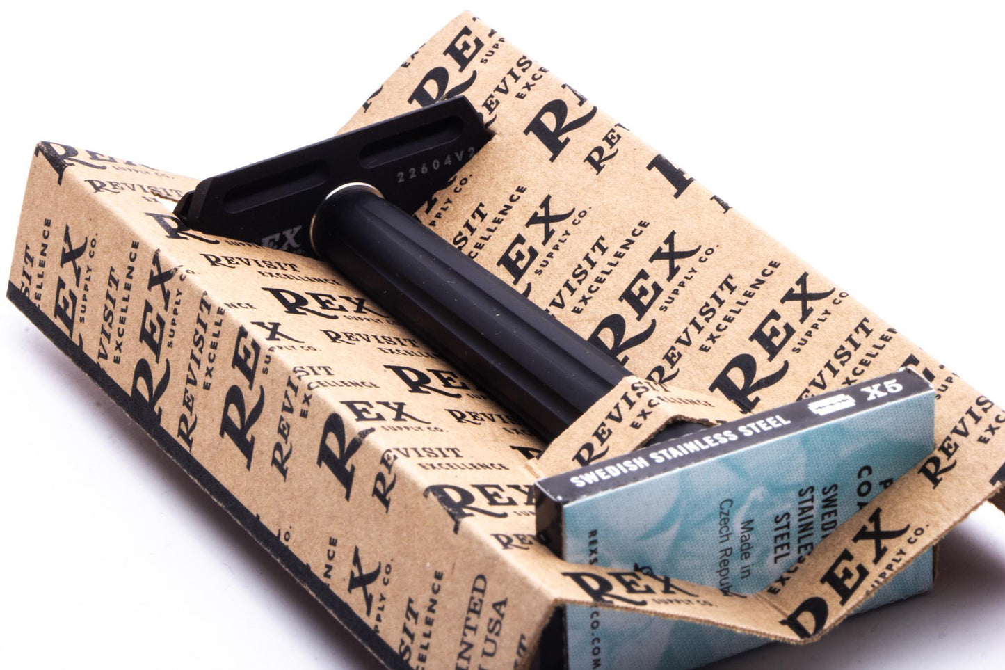 Rex Supply Co. | Page Three Piece Aluminum Double Edge Safety Razor