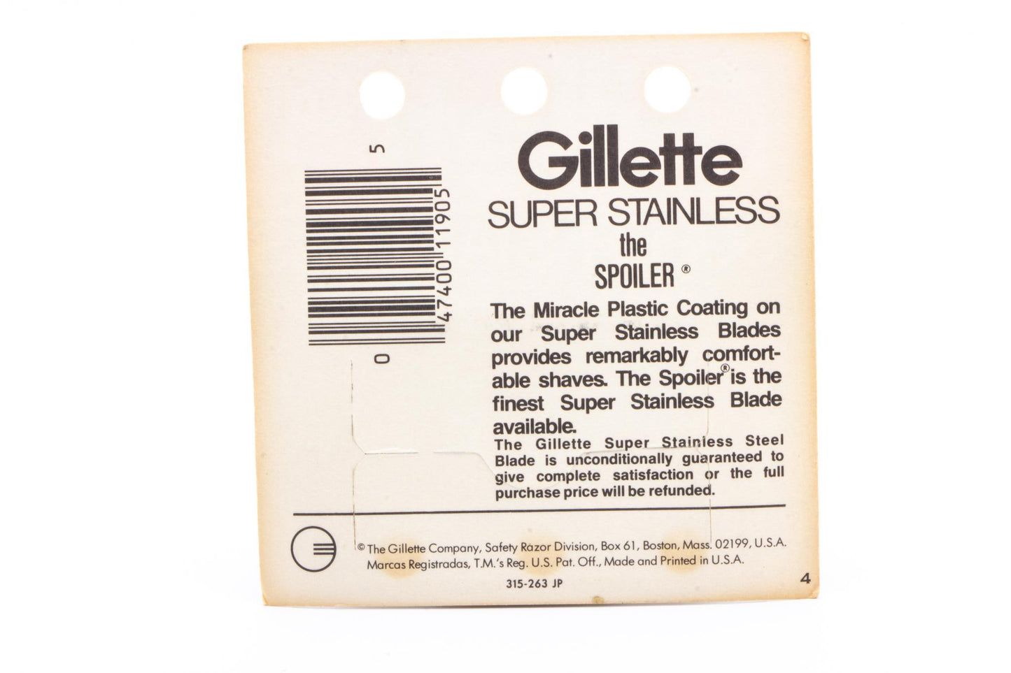 Gillette Super Stainless SPOLIER Double Edge Razor Blades | New Old Stock (NOS)