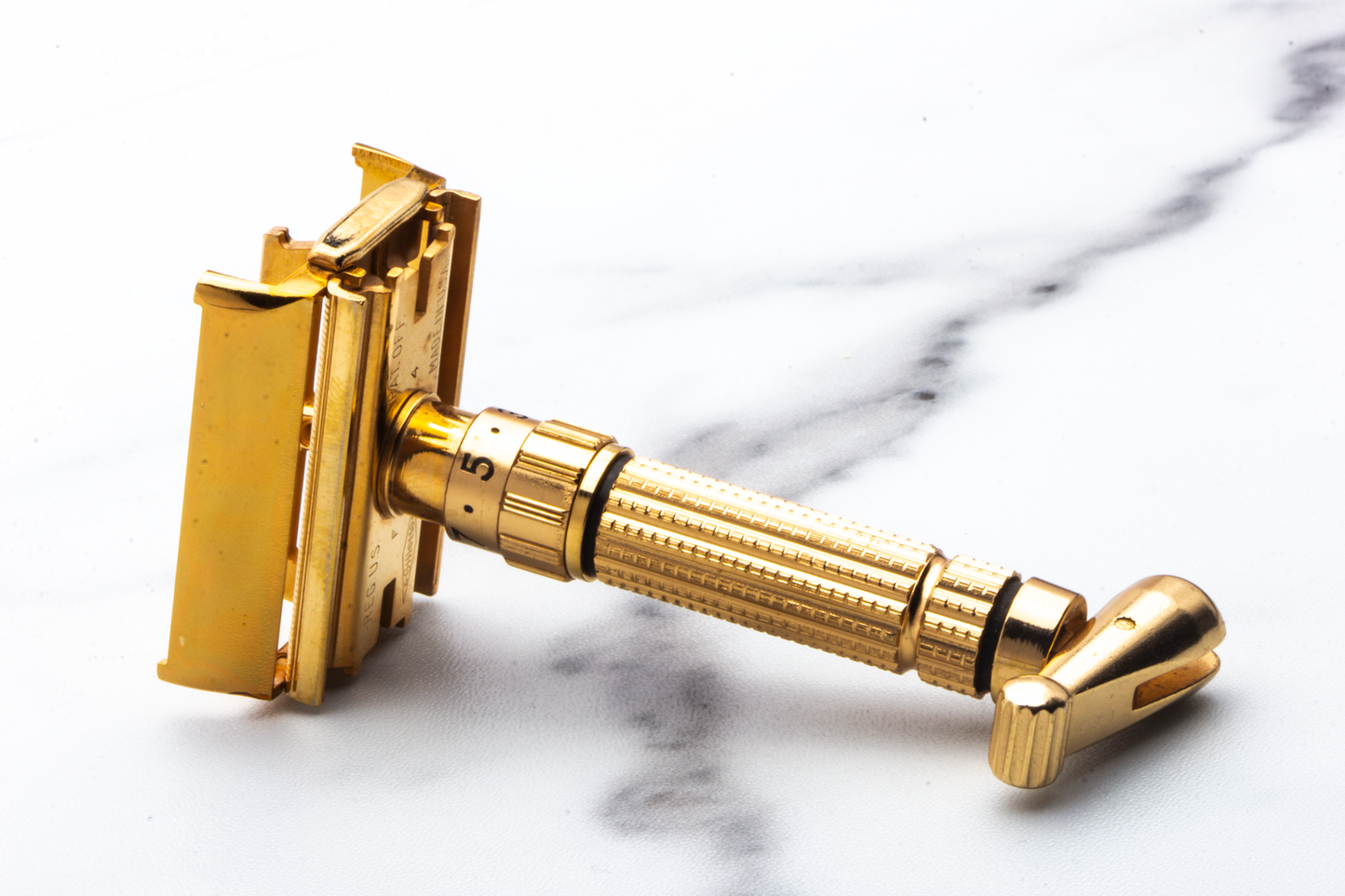 1960 F4 Gillette Gold Toggle Adjustable DE Safety Razor Set with Original Case | Original Condition