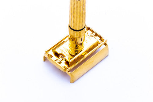 1959 E4 Gillette TTO Fatboy Adjustable Double Edge Safety Razor | 24K Gold Revamp