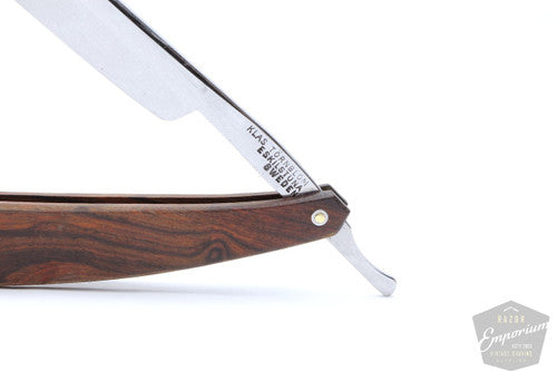 7/16" Klas Tornblom Faux Frameback Wood Scale Straight Razor