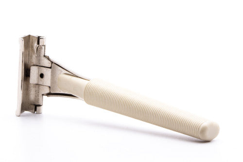 1960's Schick Injector Cream Handle Safety Razor | Factory Nickel Revamp