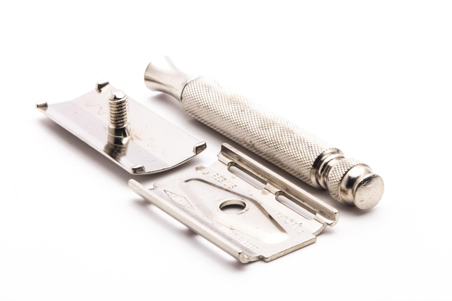 1964 J1 Gillette Ball End Tech 3 Piece DE Safety Razor | Original Condition