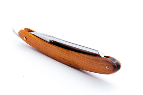 5/8" Ertan Süer The Archer Carbon Straight Razor | Leef Wood Scales