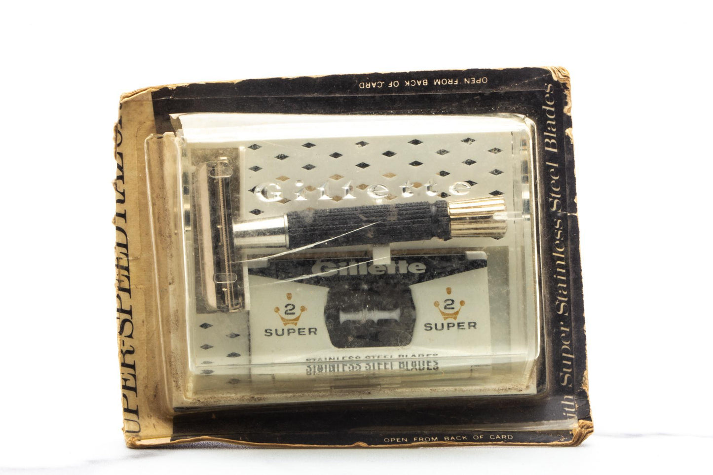 1960's Gillette Black Handle Super Speed Double Edge Safety Razor | New Old Stock