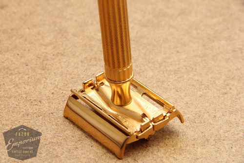 Gillette 1940's Aristocrat Non-Notched ** 24K Gold REVAMPED
