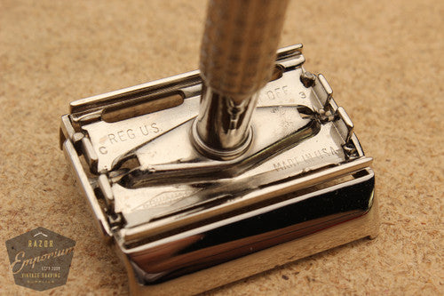 Gillette 1957 C3 Flair Tip Super Speed Safety Razor * Nickel REVAMPED