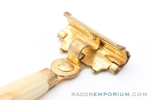 1950's Schick Eversharp Gold & Cream Injector SE Razor