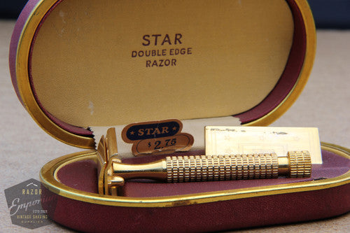 Star Double Edge Safety Razor USA in Maroon Case