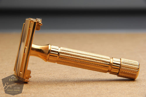 Gillette 1940's Aristocrat Non-Notched ** 24K Gold REVAMPED
