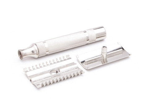 1930's Gillette NEW Long Comb Common Bar Handle Safety Razor | Factory Nickel Revamp