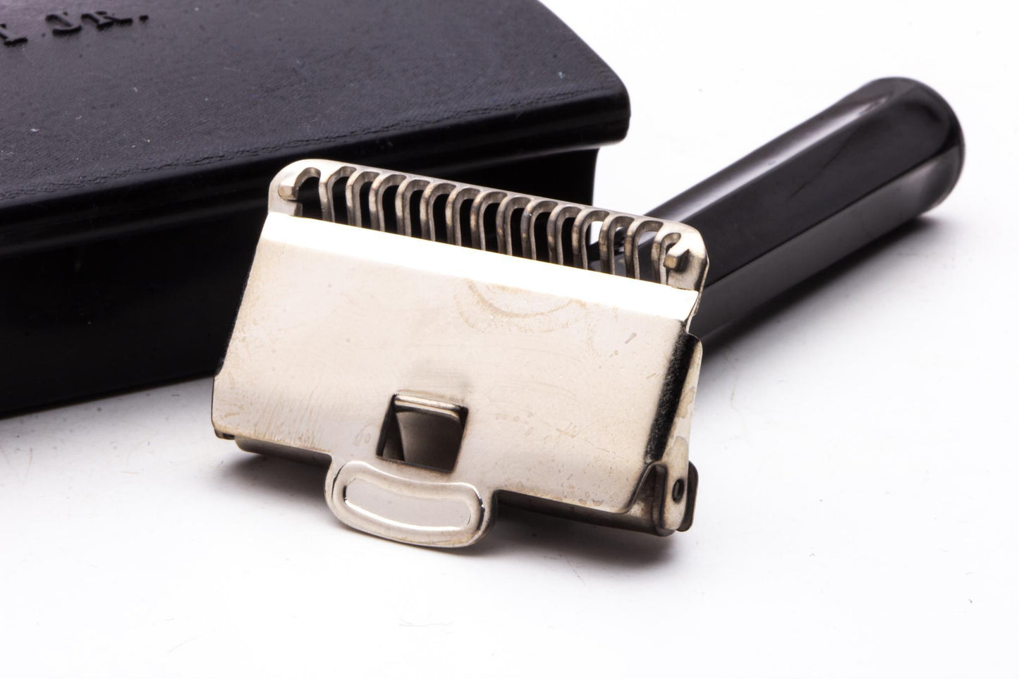 1940's Gem Junior Single Edge Safety Razor Set with Black Slide Case | Original Condition