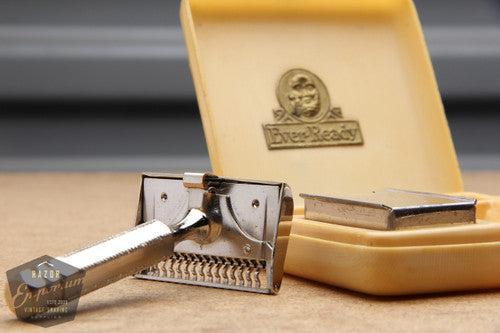 Ever-Ready 1912 Style Single Edge Safety Razor in Yellow Bakelite Case