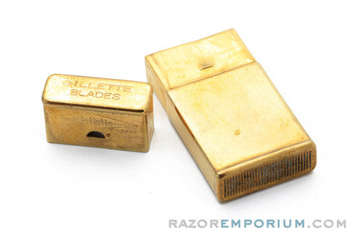 1914 Gillette Basketweave Pocket Edition - Old Type Shell (DE) Razor Set
