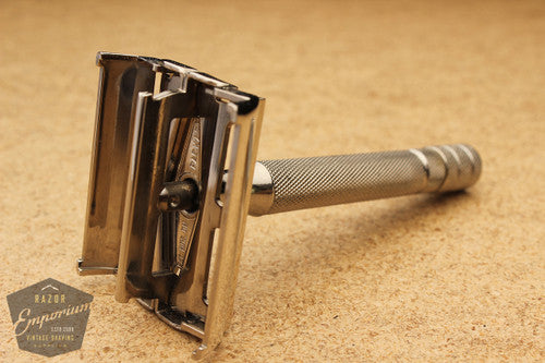 Gillette 1940s Notched DE Super Speed Safety Razor * Nickel REVAMPED