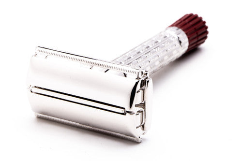 1955 A4 Gillette Red Tip Heavy Super Speed Double Edge Safety Razor | Rhodium Revamp